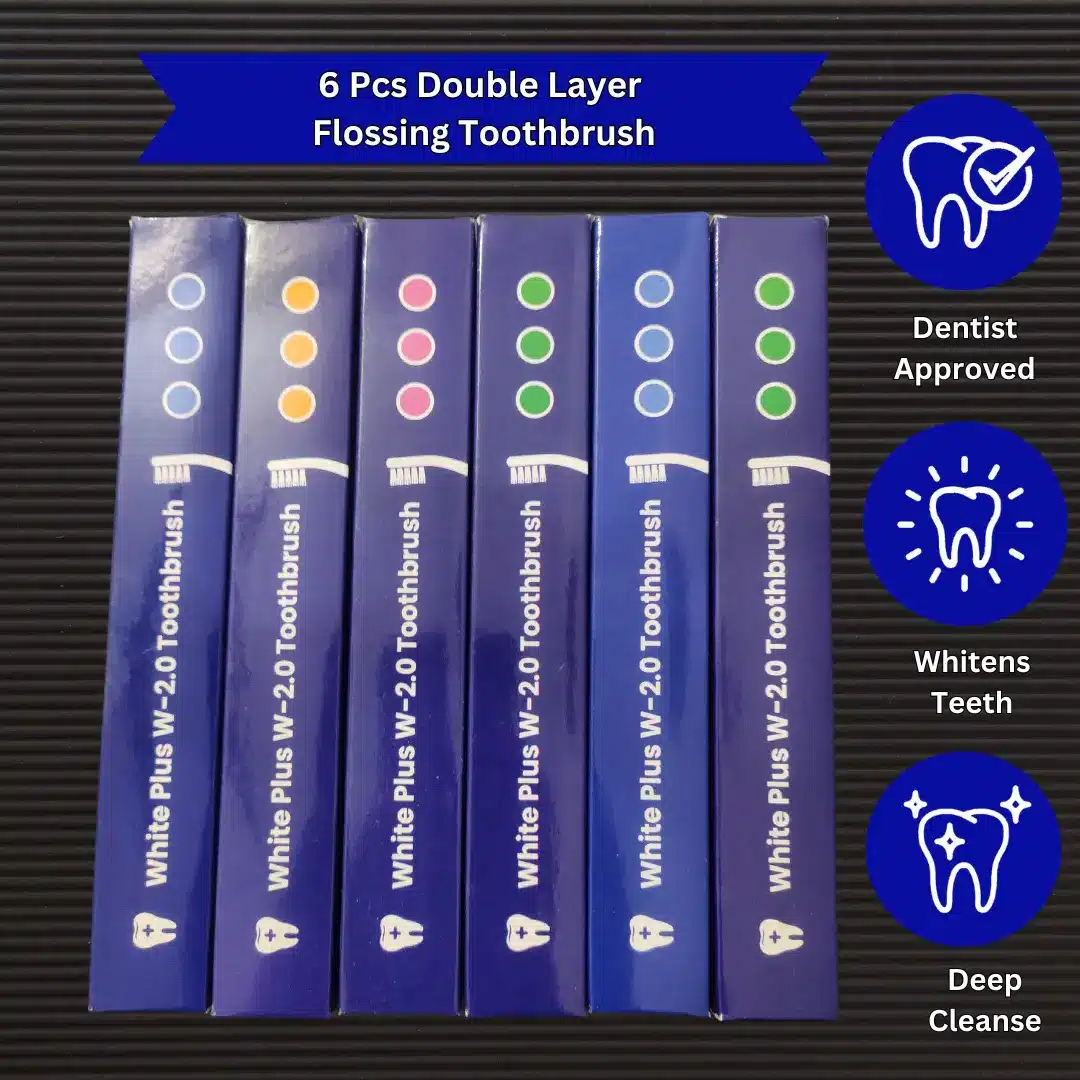 6 pcs double layer flossing toothbrush v2 6 pcs double layer flossing toothbrush v2